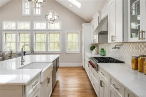 Custom white shaker kitchen designed by Kitchens by Frankie in Westchester