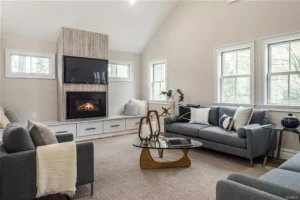 Custom white shaker family room designed by Kitchens by Frankie in Westchester