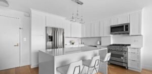 Custom white shaker kitchen designed in NYC by Kitchens by Frankie in Westchester