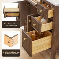 Altair Cerrito 48" Free Standing Single Basin Vanity Set with Cabinet and Engineered Stone Vanity Top Model: 567048-BK-GW-NM