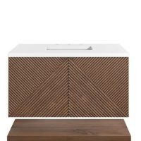 Marcello 36" Wall Mounted Single Basin Vanity Set with Cabinet and Quartz Vanity Top Model: D200-V36-CSN-3WZ